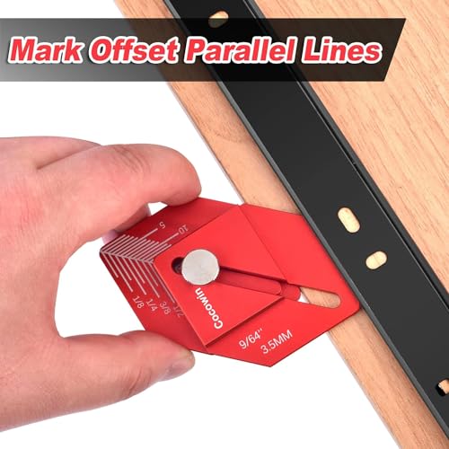 2Pcs Trim Carpentry Tools Finishing Work Multi-Tool for Measuring and Marking Short Offsets,CNC-Machined - Thumbnail 6