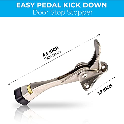 Easy Pedal Kick Down Door Stop Stopper Easy Step Door Kick Doorstop,Premium Quality,Height-Adjustable Rubber Foot,4 Inch #TOP6