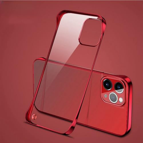 Coque iPhone rigide sans cadre et transparente en PC de placage rouge
