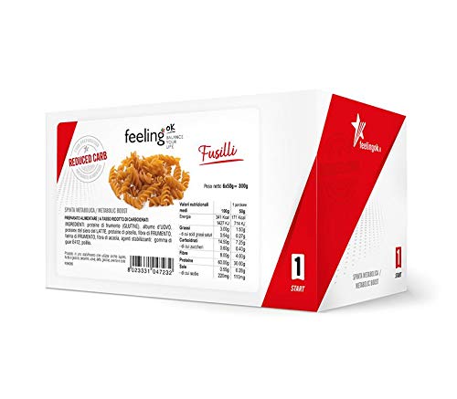 Feeling Ok Pasta Proteica Fusilli - 6 Pezzi da50 g