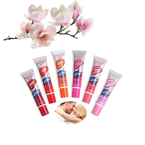 LELEBEAR Lip Stain Peel Off, Peel Off Lip Stain, Peel Off Mask Lip Gloss Tint Long Lasting Waterproof Lipstick