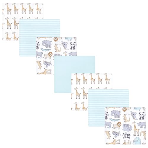 Hudson Baby Unisex Baby Cotton Flannel Receiving Blankets Bundle, Kangaroo, One Size