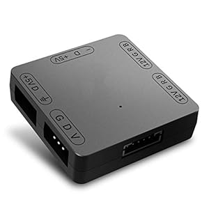 FAMKIT RGB-converter – converteert 3-polige (+5 V) ARGB ventilator naar 4-polige (+12 V) RGB-moederbord, niet compatibel…