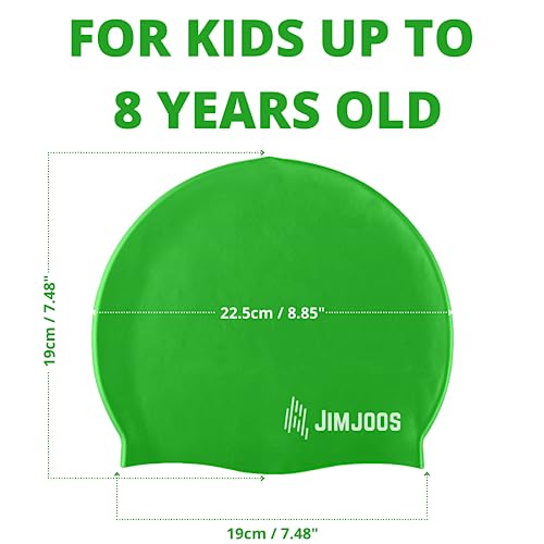 JIMJOOS Kids Swimming Cap 3-14 Years, Silicone Swim Cap for Boys & Girls, Anti-Slip, Stretchable, Waterproof Swimming Hat - Image 2