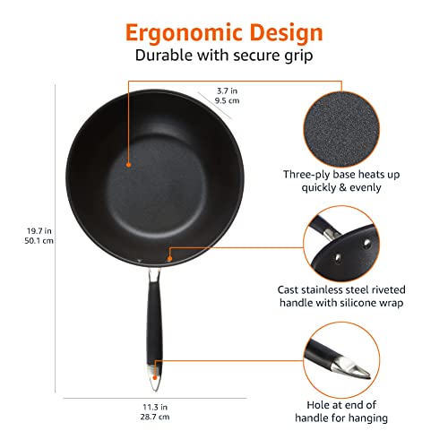 Amazon Basics 11" wok pan, 28cm, Black - Image 6