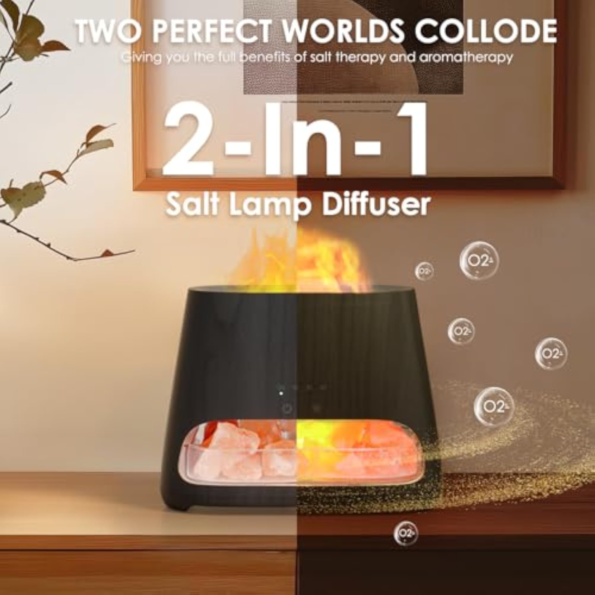2-in-1 Himalayan Salt Lamp & Essential Oil Diffuser