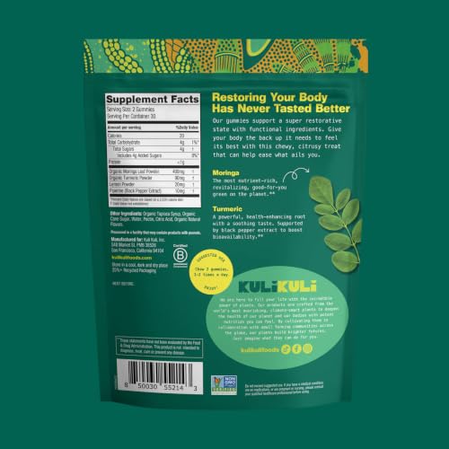 Image of Kuli Kuli Super Energy Gummies - Energy Supplements with Moringa, Caffeine-Free Natural Energy Booster - 60 Non-GMO, Gluten-Free Moringa Gummies - Variety Pack