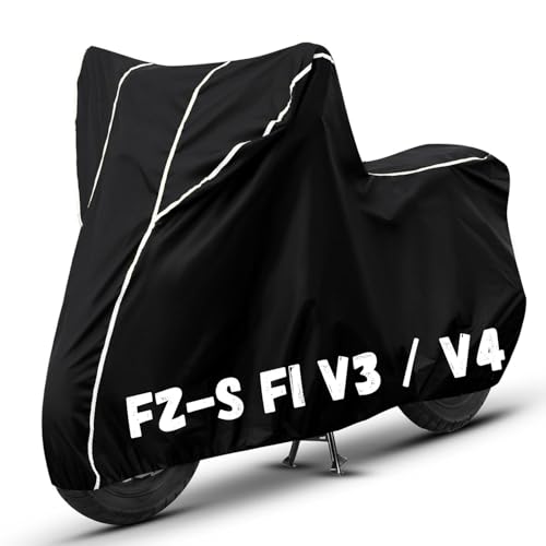 Image of Bike Cover for FZ-S FI V3 / V4 100% Waterproof, Dustproof & Scratch Resistant| Fully Bottom Elastic UV Resistant Heavy Duty Body Cover | All Weather Outdoor Use