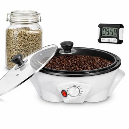 SHIPUNAYE Coffee Roaster Machine, 110V Household Electric Coffee Bean Roaster with Timer, 32-464℉ Temperature Control Coffee Roaster, 1.1LBS Roasting Tool for Cafe Shop Home Beginner Roasting Use