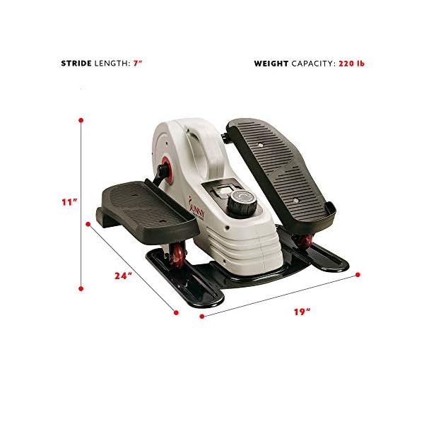 Sunny Health & Fitness Fully Assembled Magnetic Under Desk Elliptical Peddler, Portable Foot & Leg Pedal Exerciser(White) - SF-E3872