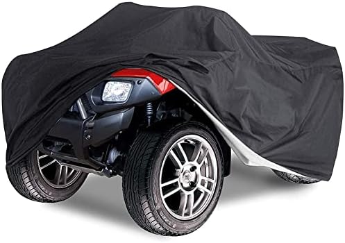 Nomiou Waterproof ATV Cover with Storage Bag Heavy Duty Black Protects 4 Wheeler from Snow Rain Dust and Sun,88 x 39 x 42 inch