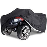 Nomiou Waterproof ATV Cover with Storage Bag Heavy Duty Black Protects 4 Wheeler from Snow Rain Dust