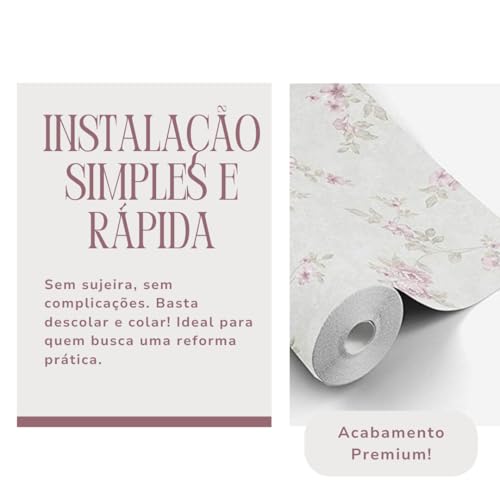 Papel de Parede Lavável Adesivo Premium Texturizado Dream 1001 - Decoração para Quarto, Sala, Escrit