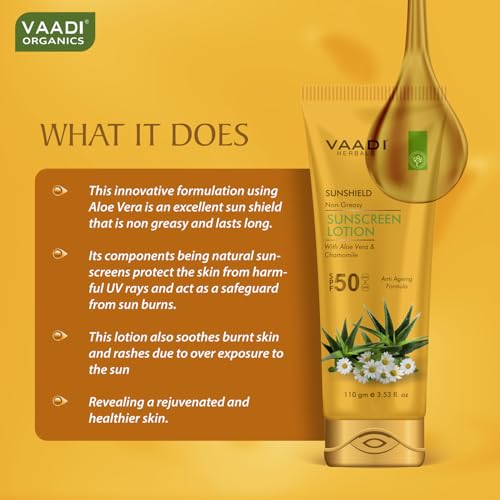 Vaadi Herbals Sunscreen Lotion SPF-50, 110g