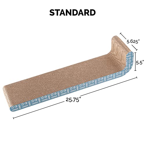 Image of Furhaven Pet Furniture for Cats and Kittens - Wall-Mounted Corrugated Cat Scratcher Pad with Catnip, Seaglass, Standard