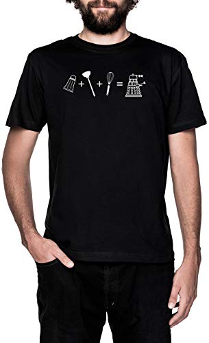 Criba Vibradora + Émbolo + Batidor = ¡Exterminar! Negro Camiseta Hombre Manga Corta Black T-Shirt Men's