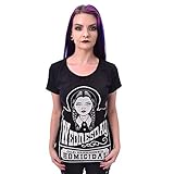 Material: Baumwolle Heartless Clothing Damen T-Shirt Homicidal (Schwarz, L)