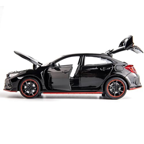 Image of 1:32 Honda CIVC Type R Scale Model Car - Exclusive Alloy Metal Pull Back Die Cast Car Toy with Openable Doors, Light & Music - Best Gifts for Kids【Colors as Per Stock】