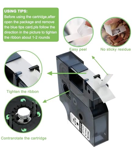 Freshworld Compatible with Dymo Label Maker Refills Replace Dymo D1 Label Tape a45013 45013 S0720530 d1 Labels, Black on White,1/2 in x 23Ft, for LabelManager 160 210D 260P 280 360D 420P 450D,20-Pack - Thumbnail 7