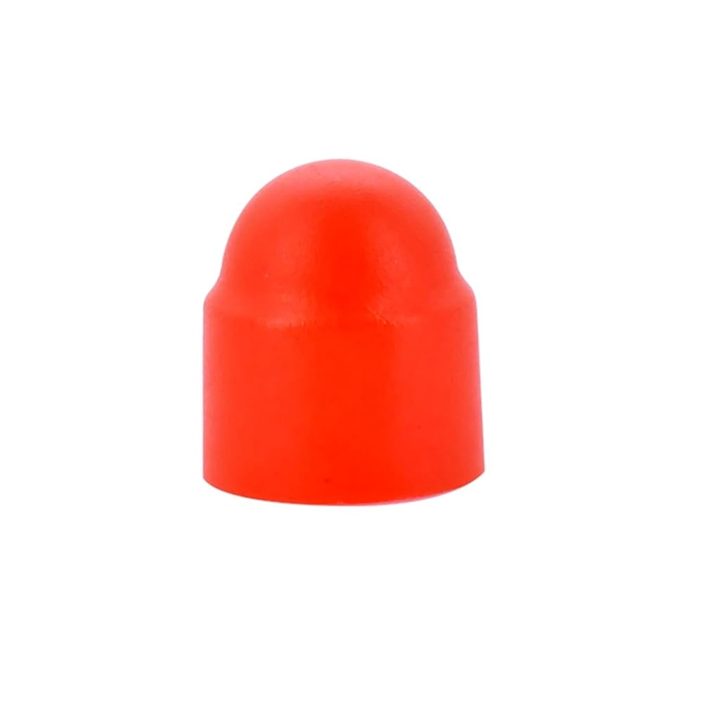 M8X13X15 Plastic Hex Nut Caps (100PCS) - Decorative & Waterproof Screw Covers in Red