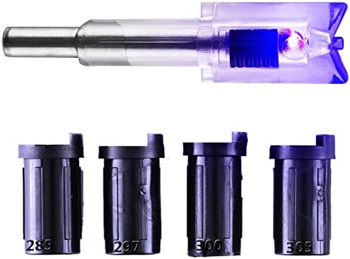 Ellen Archery Lighted Archery Nock Out Crossbow Half Moon Nock with Precision Bushings to Fit The 4 Most Common Carbon Bolts - .285Inch.297Inch .300Inch and .305Inch ID Bolts(Pack of 3) (Blue)
