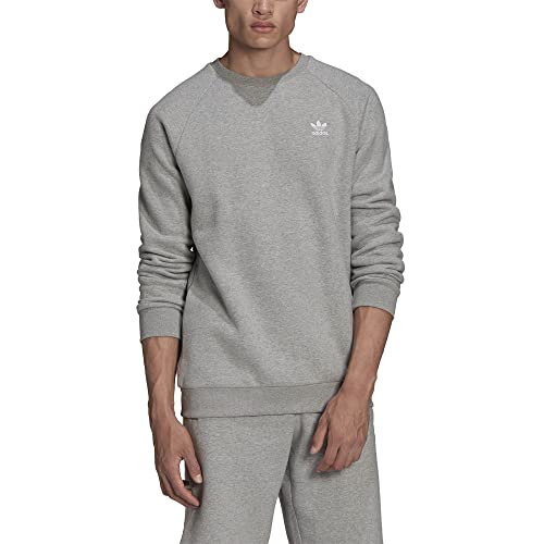 Image of adidas Men Essential Crew Sweatshirt, Medium Grey Heather, XL