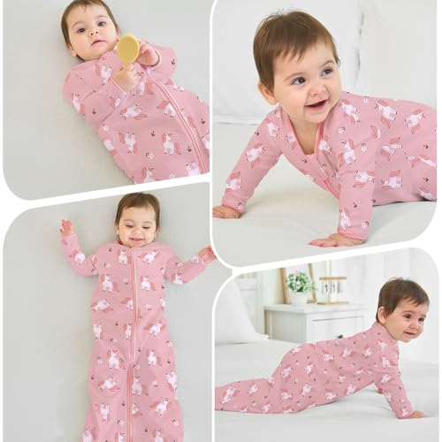 Image of Miracle Baby Long Sleeve Sleep Sack 2-Pack, 100% Cotton Wearable Blanket Baby Sleeping Bag for Newborn Infant Toddler