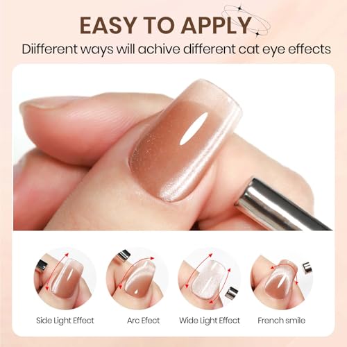Esmalte de uñas gel efecto ojo de gato plateado nude 10ml miniatura 6