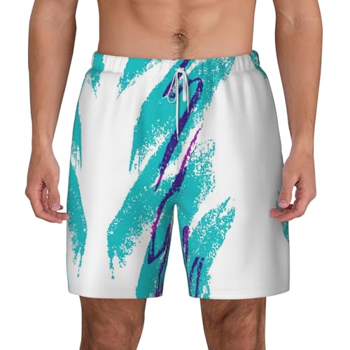 90'S Cup Design Breathable Fit Trends Men's Swim Trunks Board Short with Waist Elastic Band Swimming Trunks