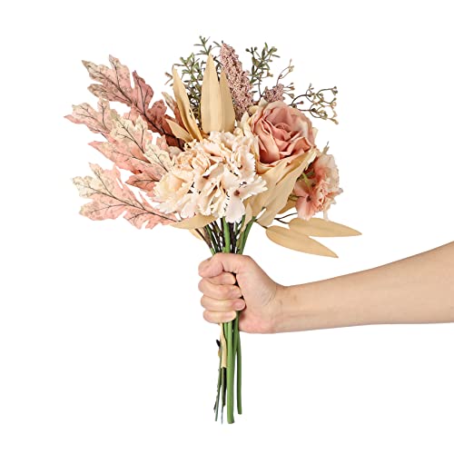 Homcomodar Ramo de flores artificiales, ramo de boda, ramo de flores de seda, flores de seda falsas, centros de mesa para bodas, fiestas, decoración de vacaciones Cover