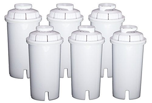 Sapphire Water Filters compatible with Sapphire, Brita and Pur Pitchers, 6-Pack