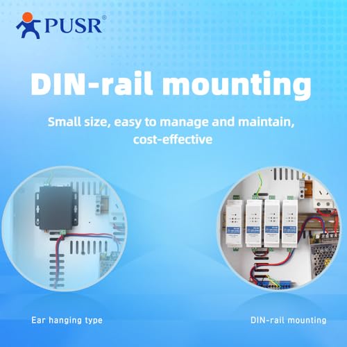 Image of Din Rail RS485 to Ethernet Converter Modbus RTU to TCP Modbus Gateway Transmit Data transparently Between TCP /IP and RS485 User-Defined Webpage USR-DR302