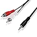 Produktbild Best Plug 15 Meter Y Audio RCA Aux in Out Kabel, 2 L-R Cinch Stecker auf 1 3,5mm Stereo Klinke Stecker, Schwarz (verbesserte Ausführung v2.83)