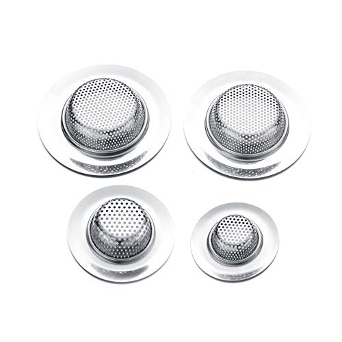 Maxware 4 PCS Stainless Steel Sink Strainer Set- Kitchen Sink Strainer, Shower Drain Cover for Bathtub, Kitchen Sink Strainer, Bathroom Sink Strainer