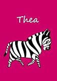  personalisiertes Malbuch / Notizbuch / Tagebuch - Thea: Zebra - A4 - blanko