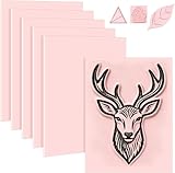 6 Pack 8''x10'' Pink Rubber Stamp Carving Blocks Soft Carving Blocks for DIY Stamp Making, Printmaking, Art...