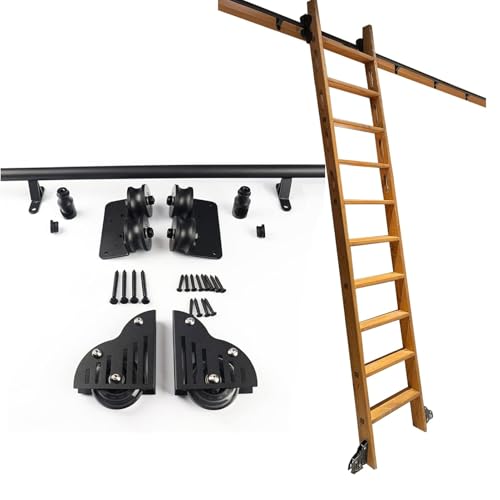 Système de rouleau mobile pour échelle roulante et kit de rail pour rangement de bibliothèque