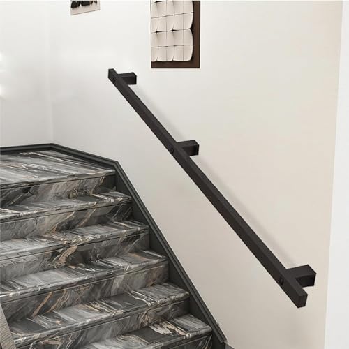 Rampe d'escalier en fer forgé noire avec supports finition haut de gamme - 2