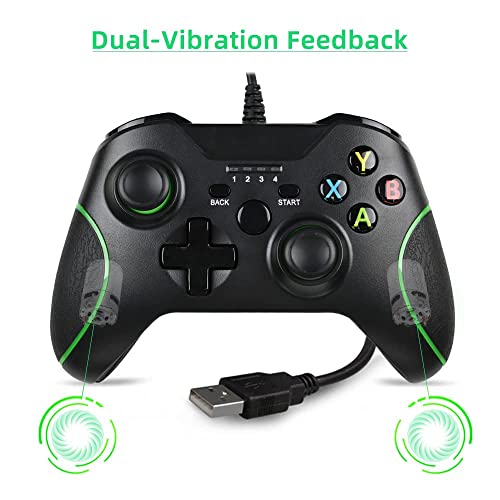 Controle Zamia para Xbox One, controle melhorado com fio para Microsoft Xbox One/X/S/Elite (preto)