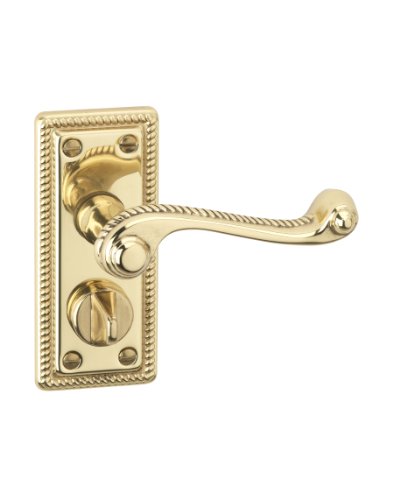 URFIC 54-30-315-01 Georgische gepolijst messing privacy traditionele deurklink set