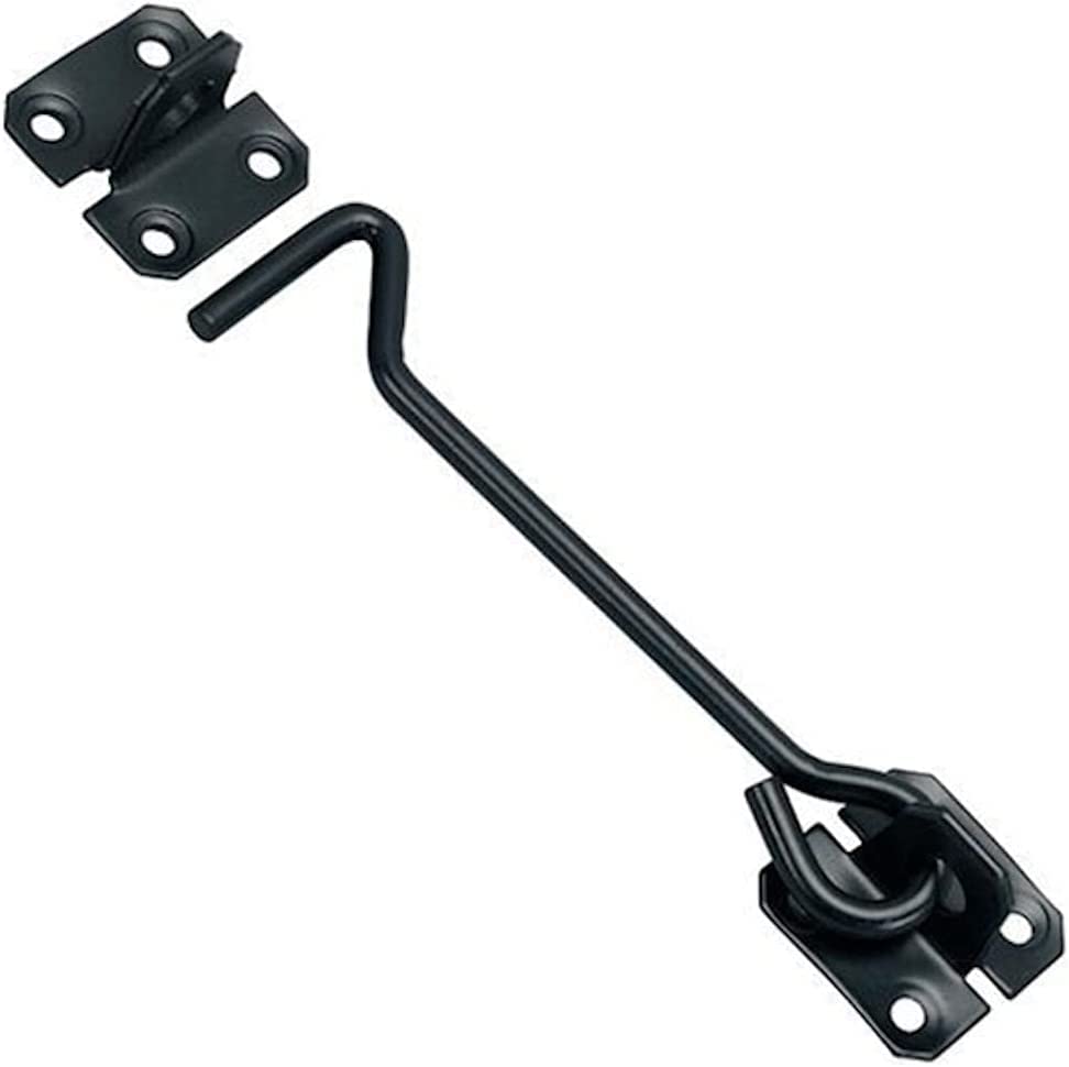 TERF® 150mm Heavy Duty Antique Black Wire Cabin Door Hook and Eye Lock 150mm (6 inch) Cabinet Latch Catch including Fixing Screw For Door Gate Window Closet Shed Latch - Image 5