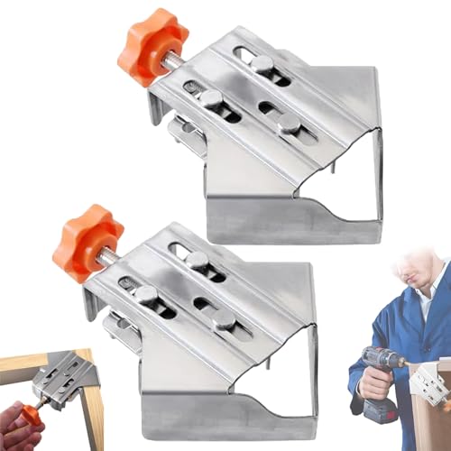 Image of Quick Right Angle Fixing Clip BL-TL247, Multipurpose Stainless Steel 90 Degree Corner Clam, Corner Clamps for Woodworking With Adjustable Swing Jaw For Wood, Metal Pipe, Steel Rod And Glass (Closed*2)