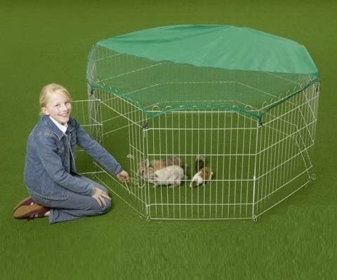 BUNNY BUSINESS 8 Panel Rabbit Guinea Pig Play Pen Rabbit Run Rabbit Playpens XL (8 Panel Playpen 55 x 55)
