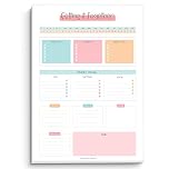 Brain Dump Notepad, to Do List Desk Pad, Productivity Planner, ADHD Daily Planner | 50 Undated Tear Away Sheets A4 (Colorful)
