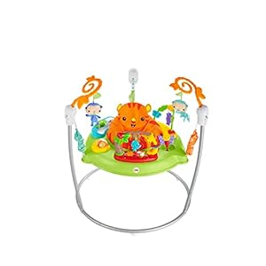 Fisher-Price CHM91 – Spielspaß Rainforest Jumperoo, mit Lichtern und Musik, höhenverstellbar, Babyspielzeug ab der Geburt