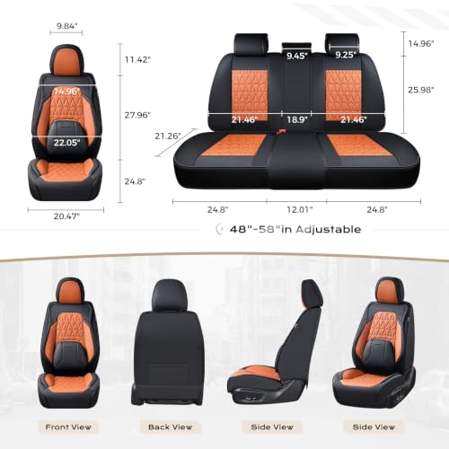 Image of Coverado Seat Covers, Car Front Seat Covers with Backrest, Nappa Leather Car Seat Protectors,Waterproof &Breathable,Anti-Slip Automotive Seat Cushion, Universal Fit for Most Vehicles