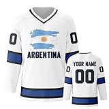 maglia da hockey con bandiera nazionale per uomo e donna gioventù bambini – personalizzabile con nome stampato e ricamato numero regalo sportivo design personalizzato maglia da allenamento, argentina