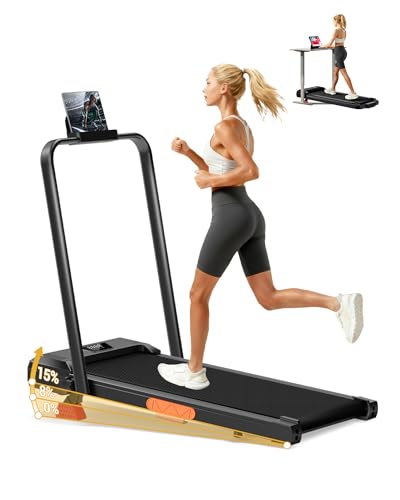 Image of Walking Pad Treadmill with 15% Incline 2.5HP Foldable Under Desk Walking Pad for Home and Offce 300LBS Weight Capacity 0.6-6.2MPH Compact Treadmill with Remote Control