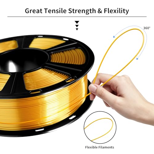 Image of GEEETECH 2KG Silk Gold PLA Filament 1.75mm, 3D Printer Shiny Silk Filament,1kg Spool (2.2lbs), Dimensional Accuracy + /- 0.02mm, Fit Most FDM Printer (Silk Gold)