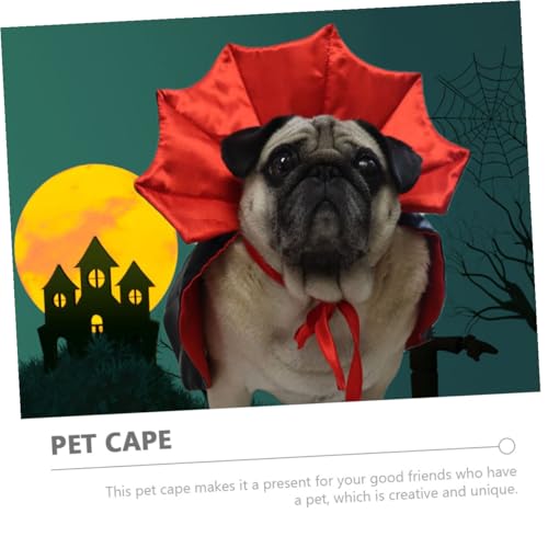 Disfraz capa para perro y gato Halloween ajustable miniatura 2